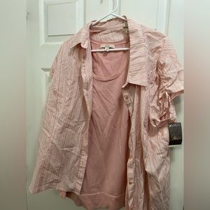 Short sleeve button down/ tank included